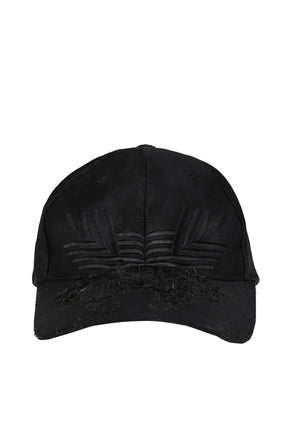 LASER CUT WAXED DAMAGED CAP / BLK