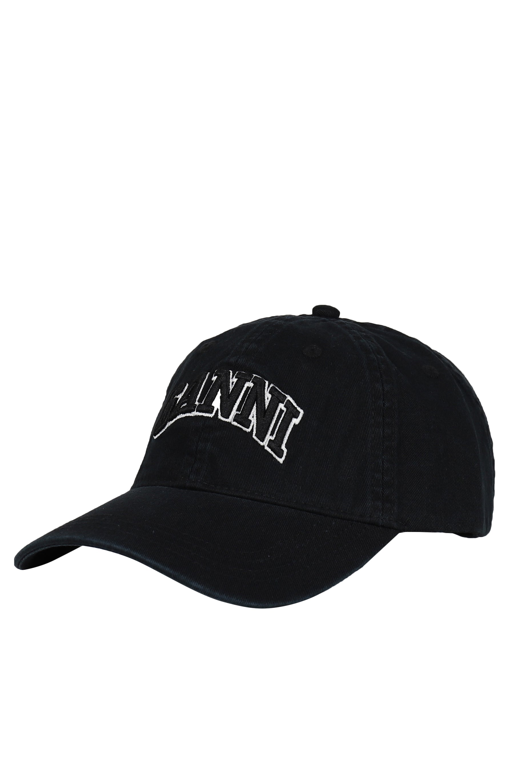 WASHED COTTON CANVAS CAP EMB / BLK