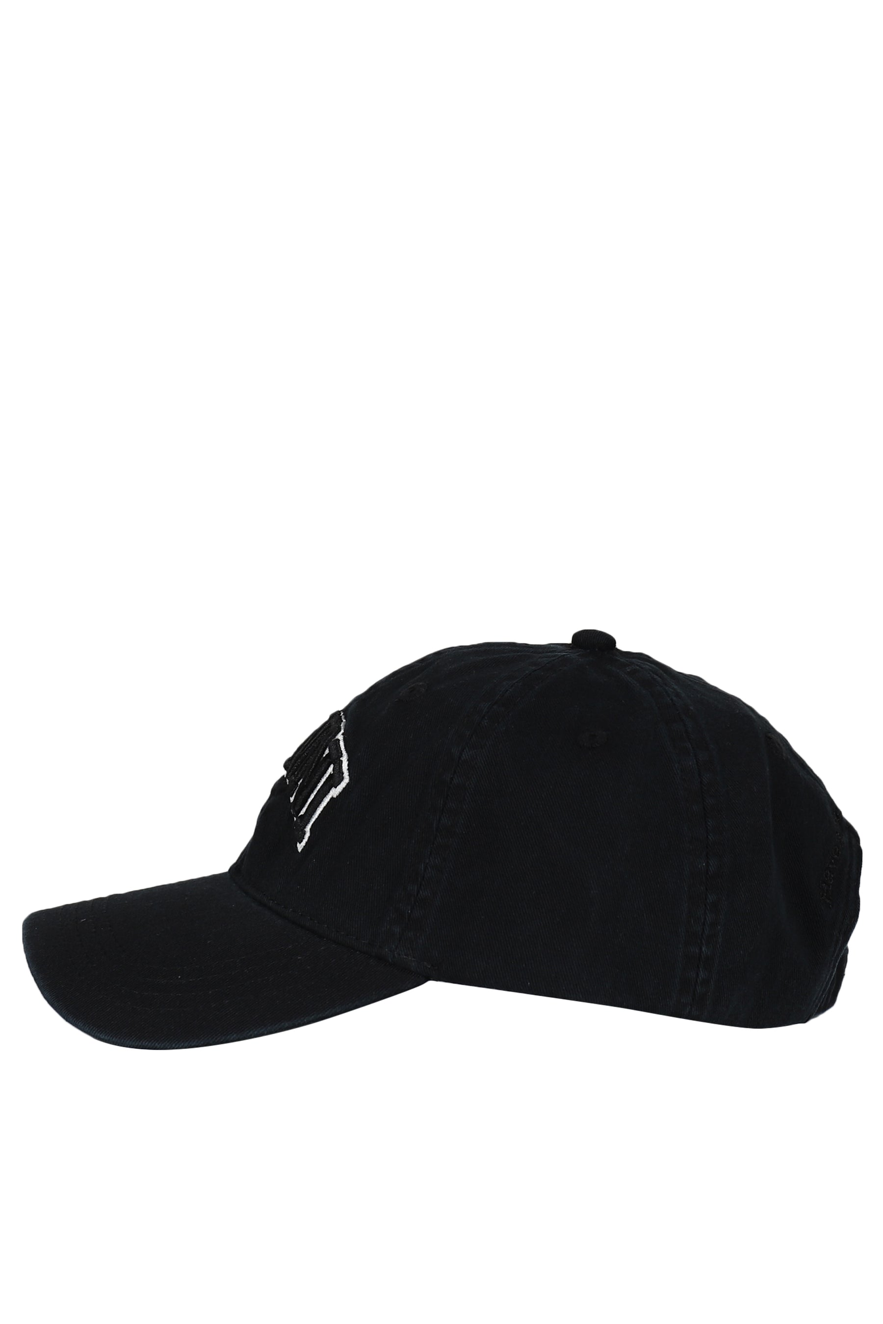 WASHED COTTON CANVAS CAP EMB / BLK