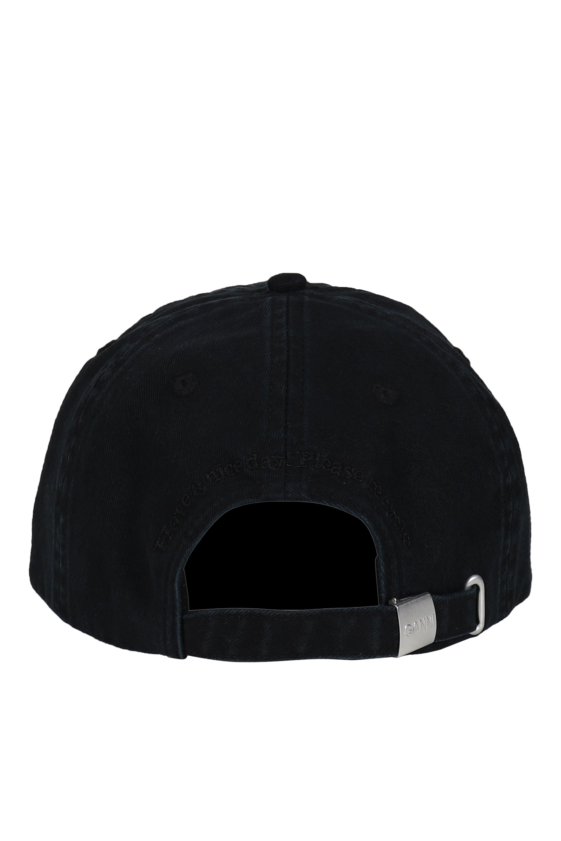 WASHED COTTON CANVAS CAP EMB / BLK