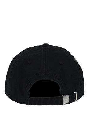 WASHED COTTON CANVAS CAP EMB / BLK