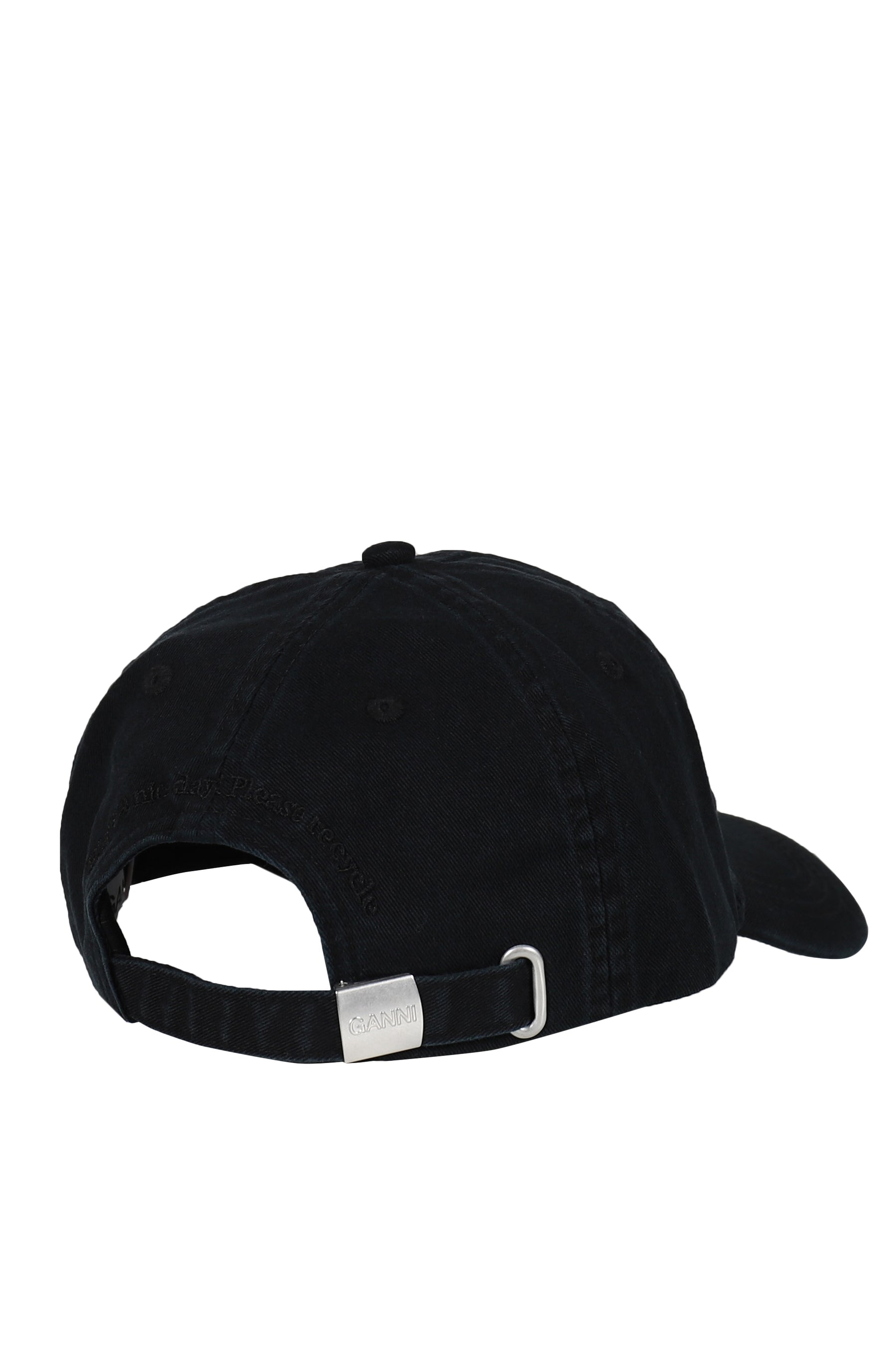 WASHED COTTON CANVAS CAP EMB / BLK