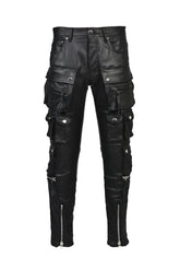 COATING SLIM CARGO PANTS / BLK