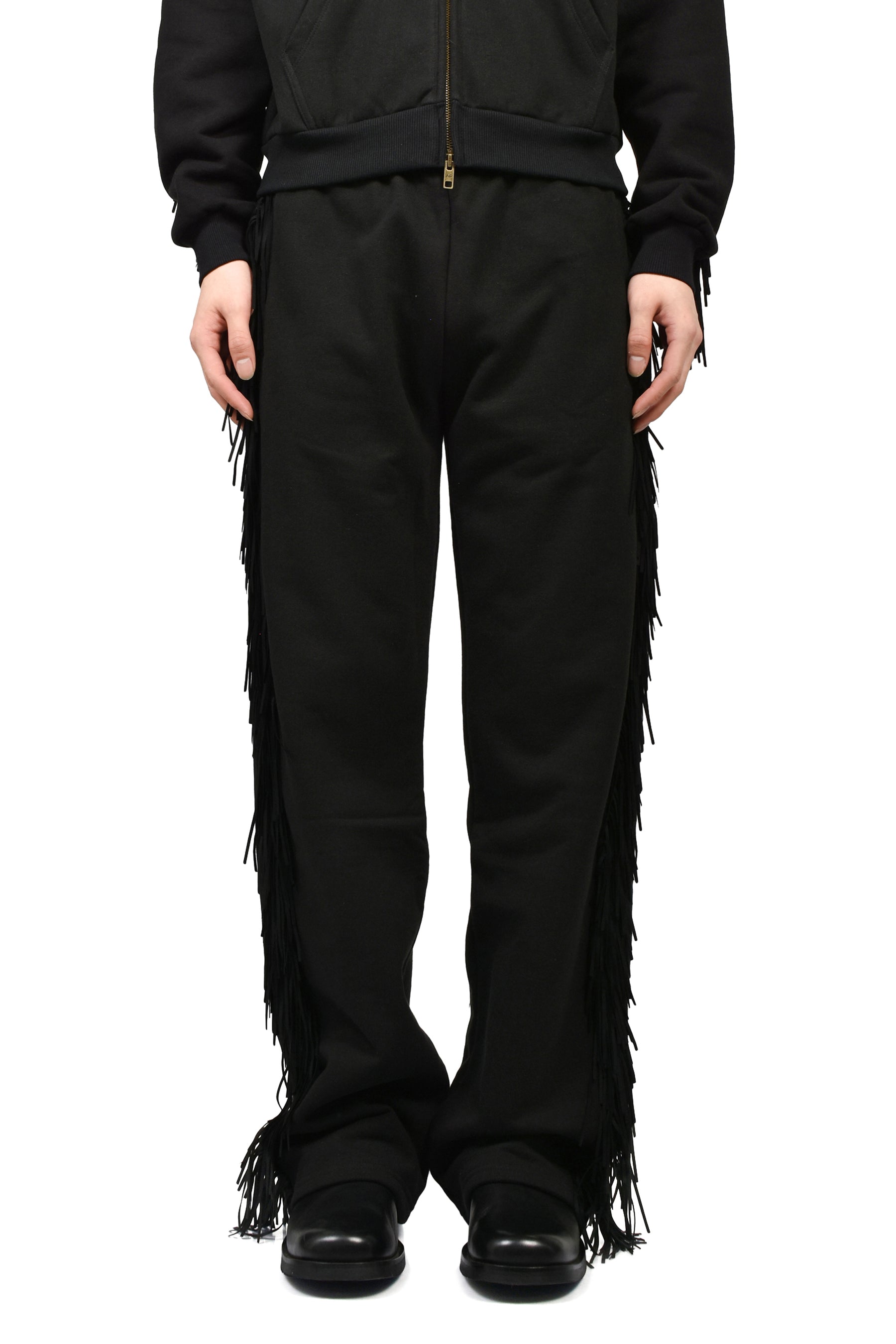 FRINGED SWEATS / BLK