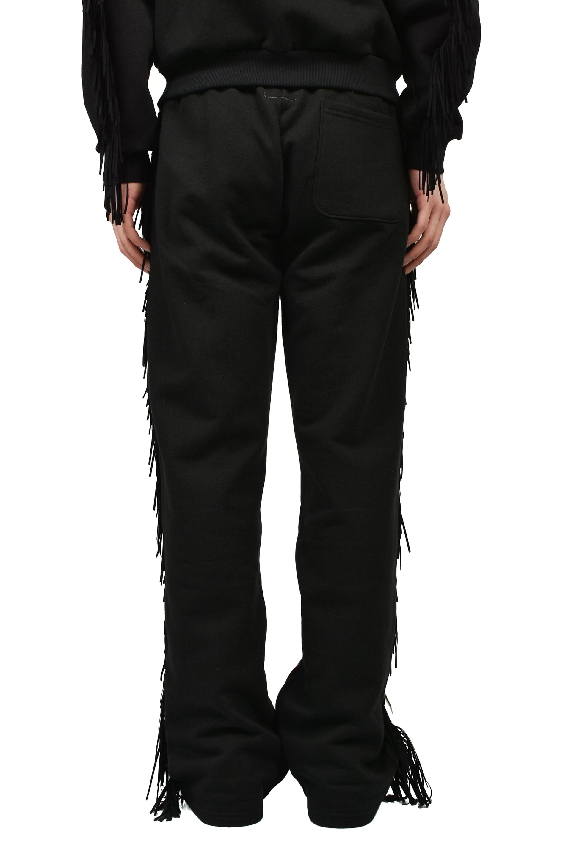 FRINGED SWEATS / BLK