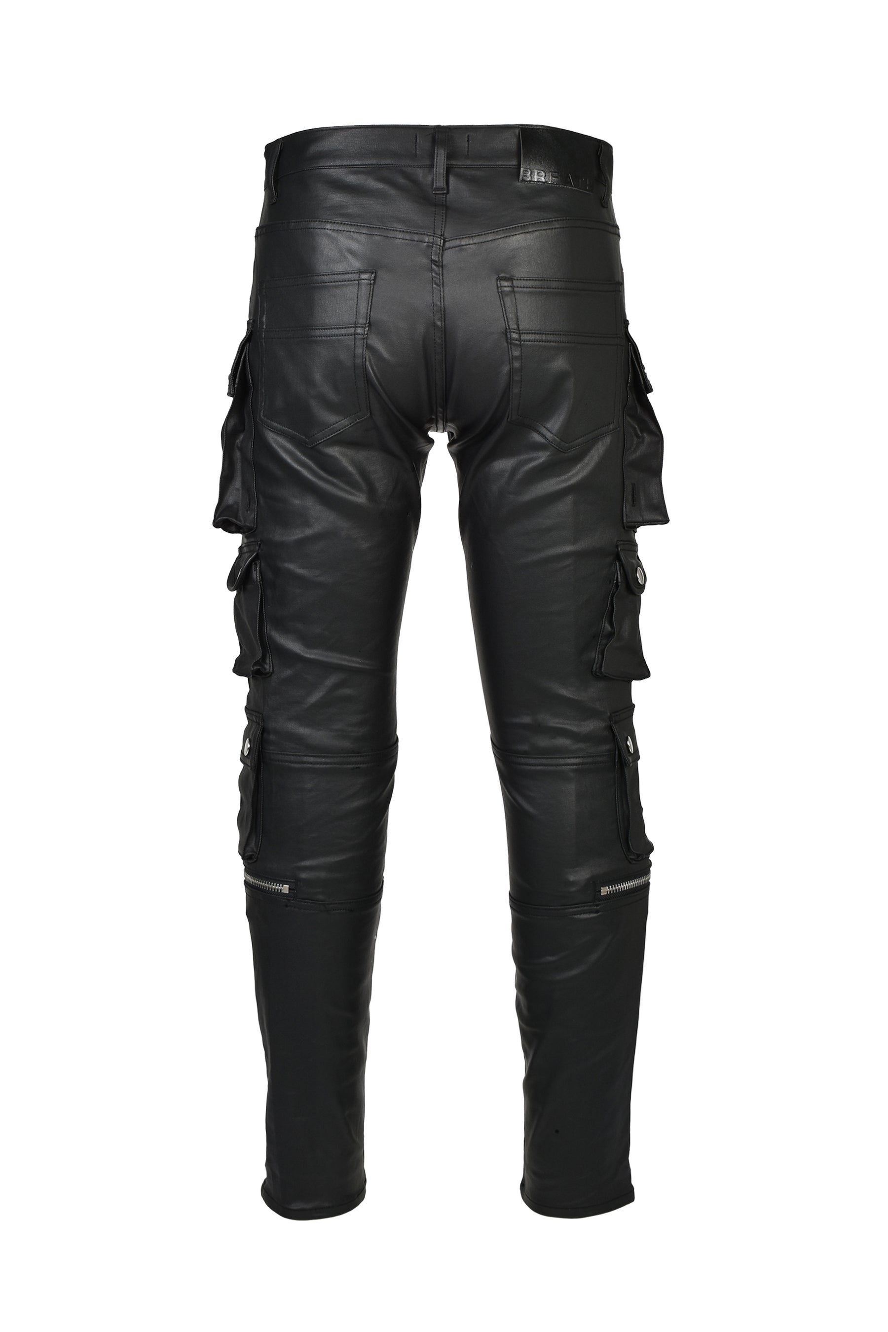 COATING SLIM CARGO PANTS / BLK
