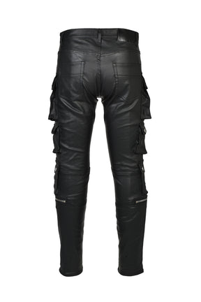 COATING SLIM CARGO PANTS / BLK