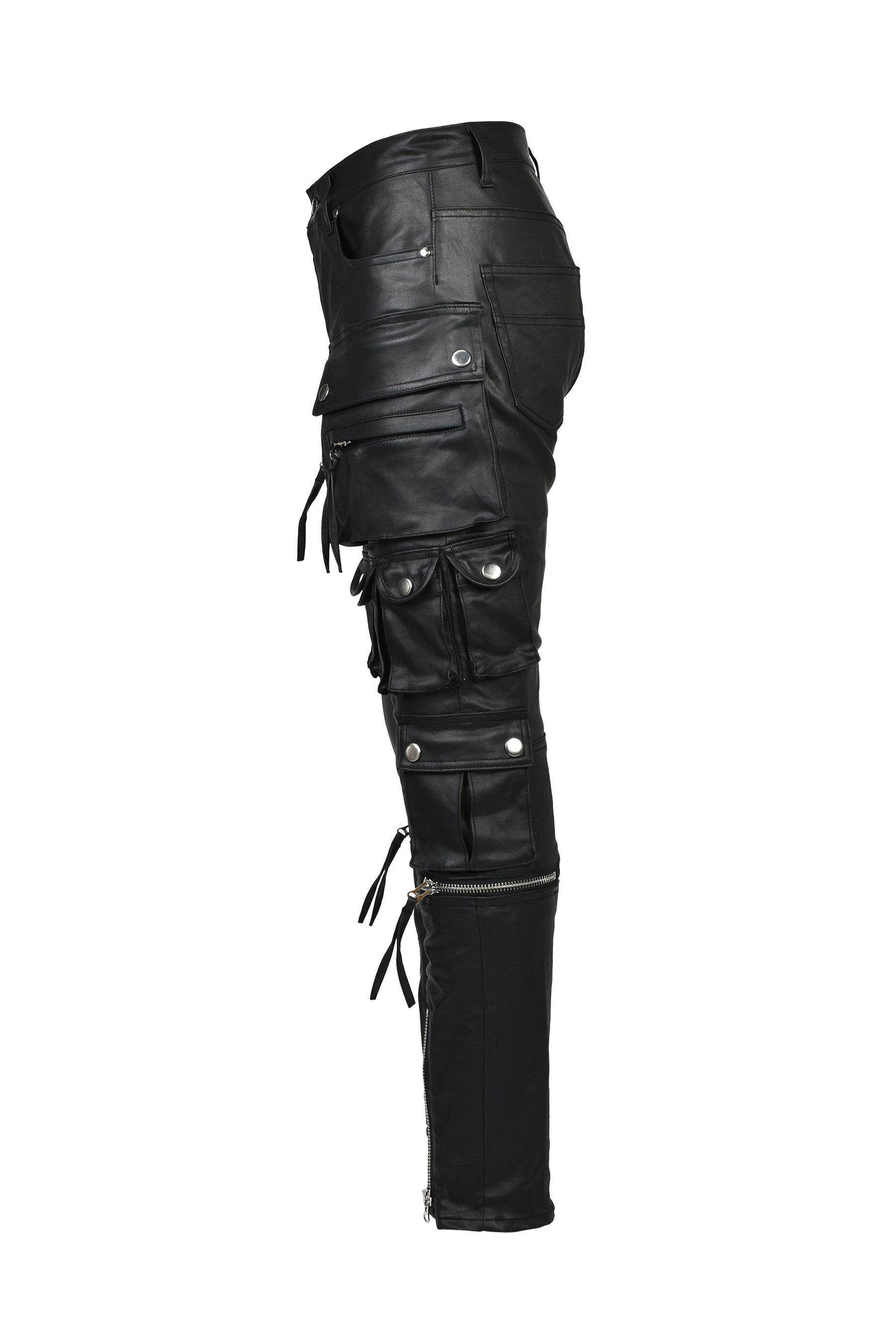 COATING SLIM CARGO PANTS / BLK