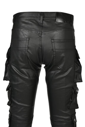 COATING SLIM CARGO PANTS / BLK