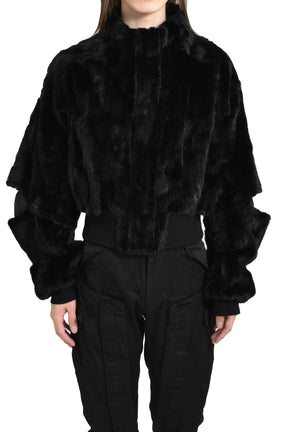 MINK HAIR BLOUSON / BLK