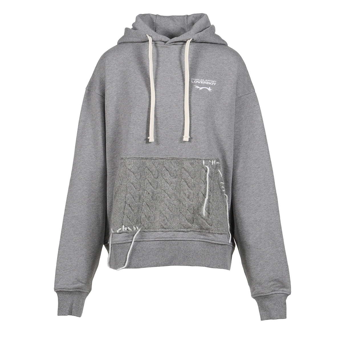 Charles Jeffrey Loverboy FW25 Patch Rabbit Ears Hoodie / Gray - Nubian