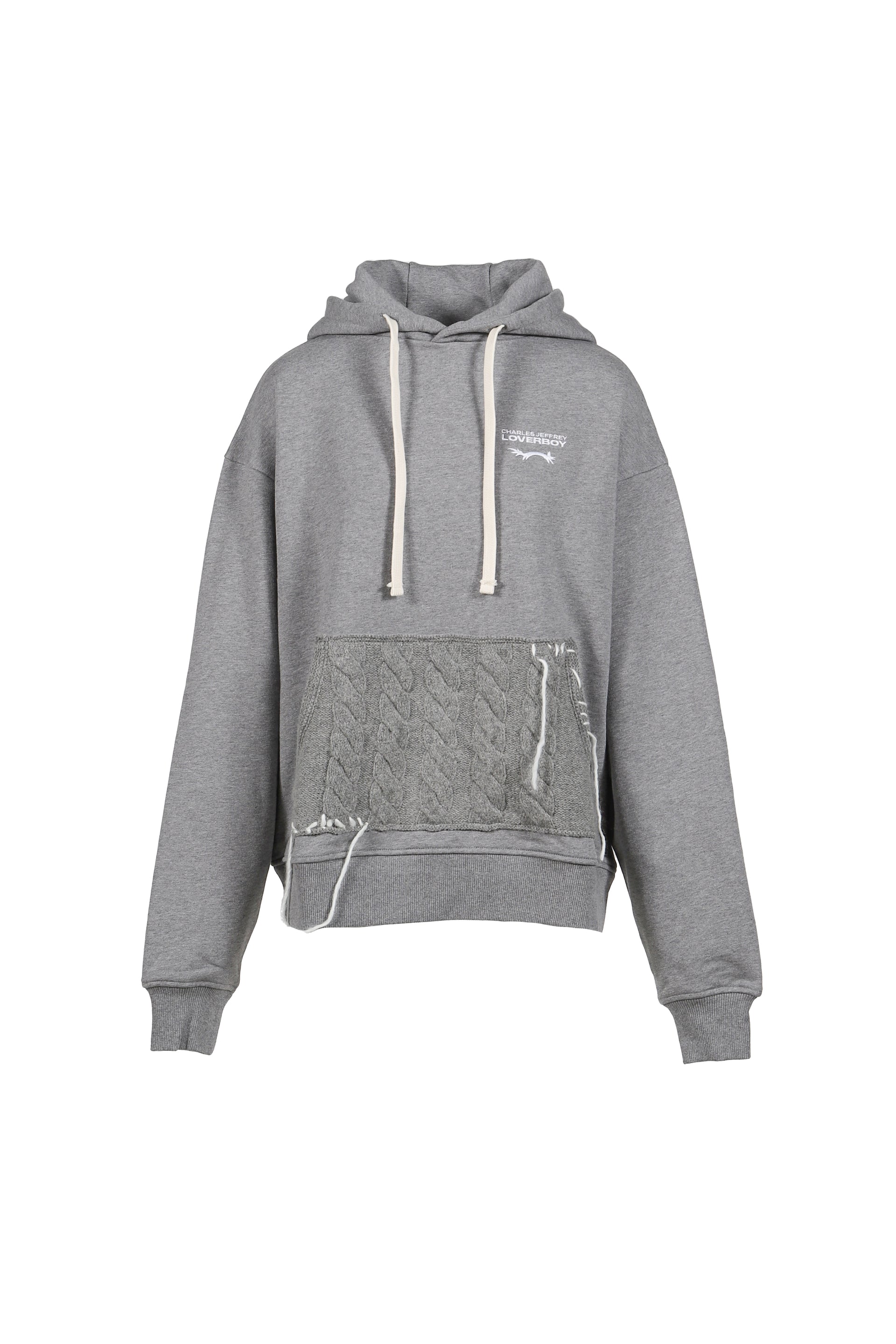 PATCH RABBIT EARS HOODY / GRY