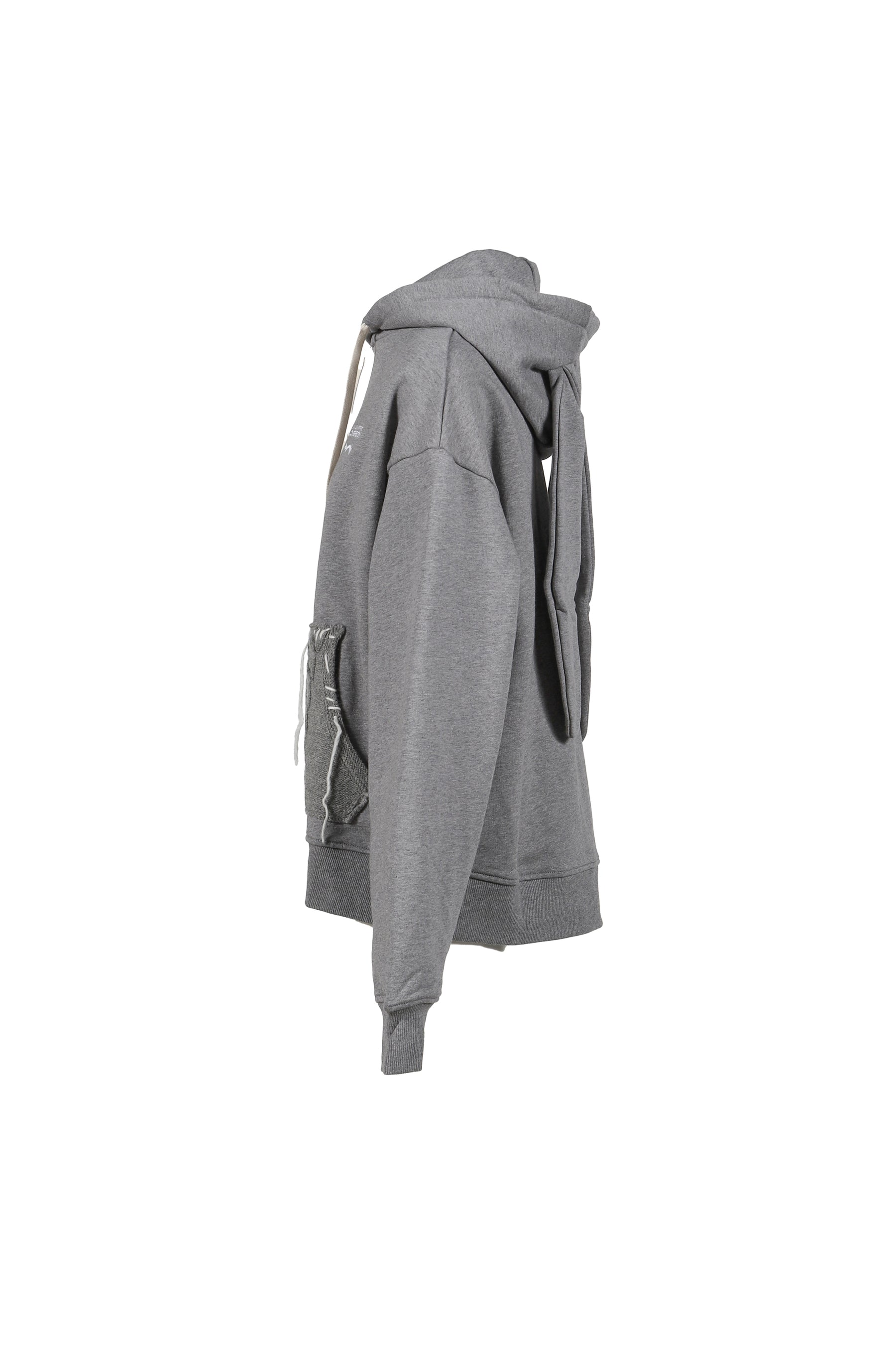 PATCH RABBIT EARS HOODY / GRY