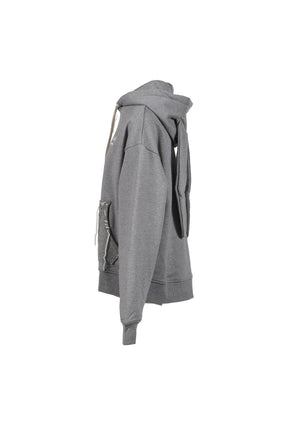 PATCH RABBIT EARS HOODY / GRY