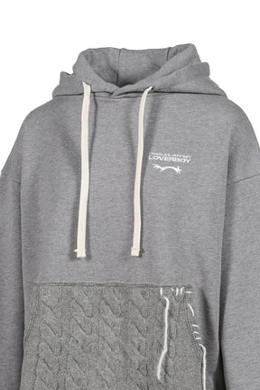 PATCH RABBIT EARS HOODY / GRY