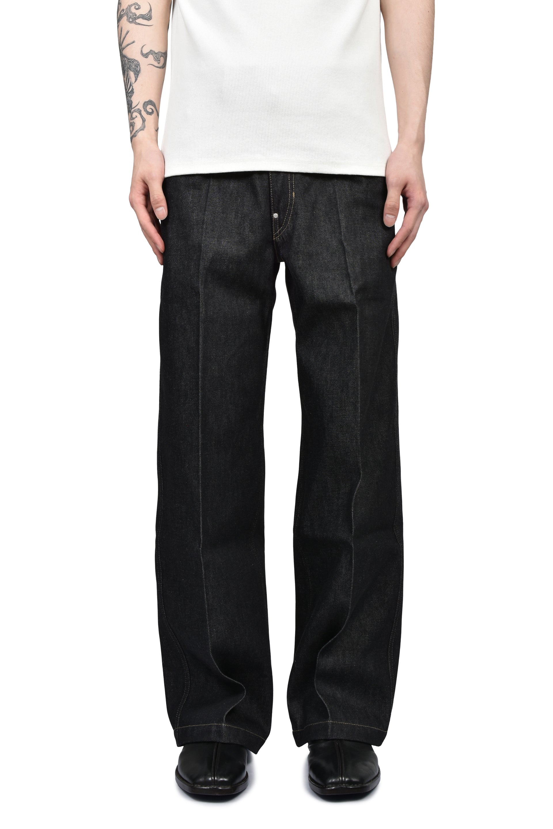 WIDE PANT WITH STUDS / SLATE
