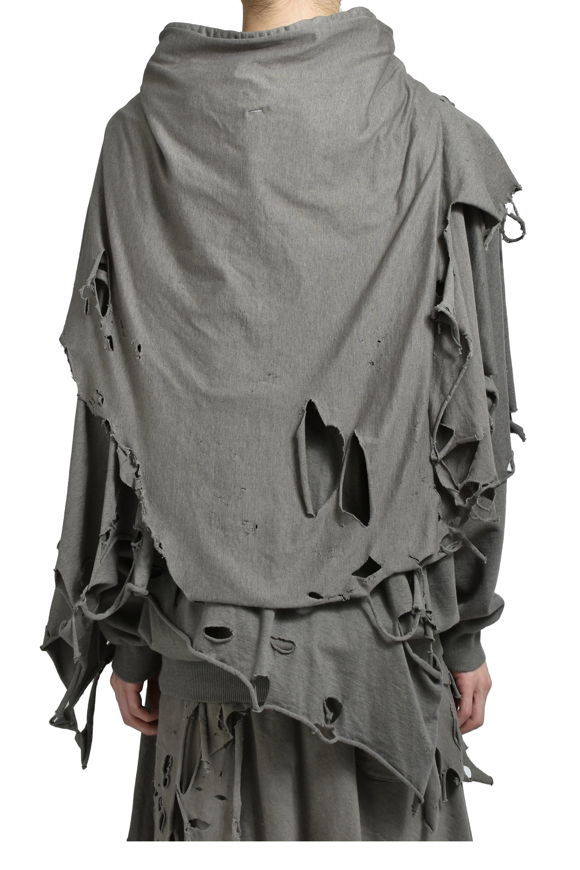 PHANTOM FRAYED HOODIE / GRY