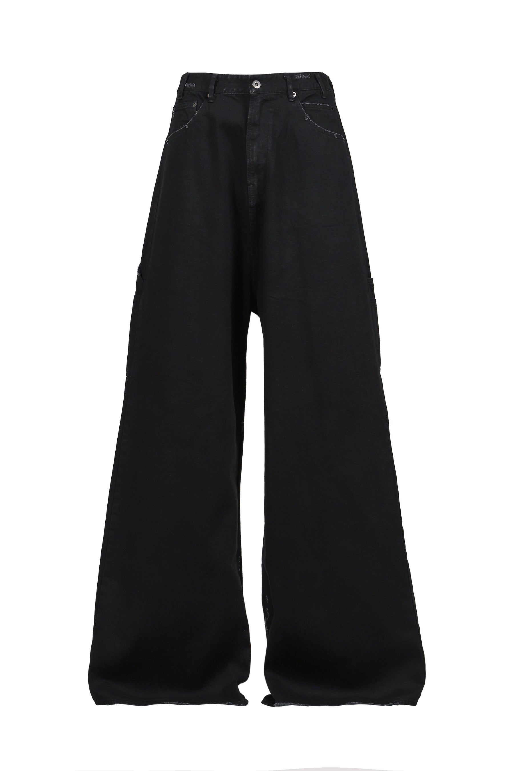 DISTRESSED WIDE JEANS / BLACK 