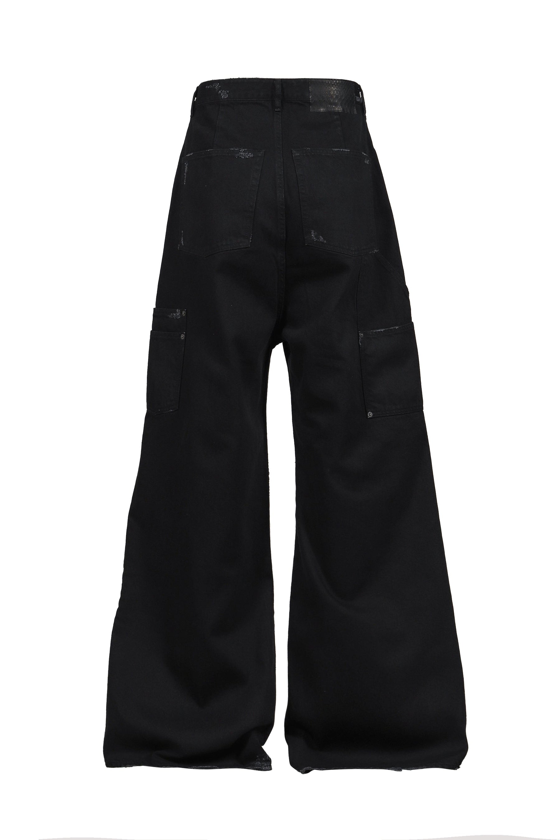 DISTRESSED WIDE JEANS / BLACK 