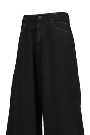 DISTRESSED WIDE JEANS / BLACK 