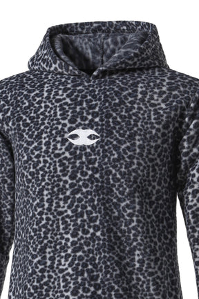 LEOPARD FLEECE HOODIE GREY / GRY LEOPARD