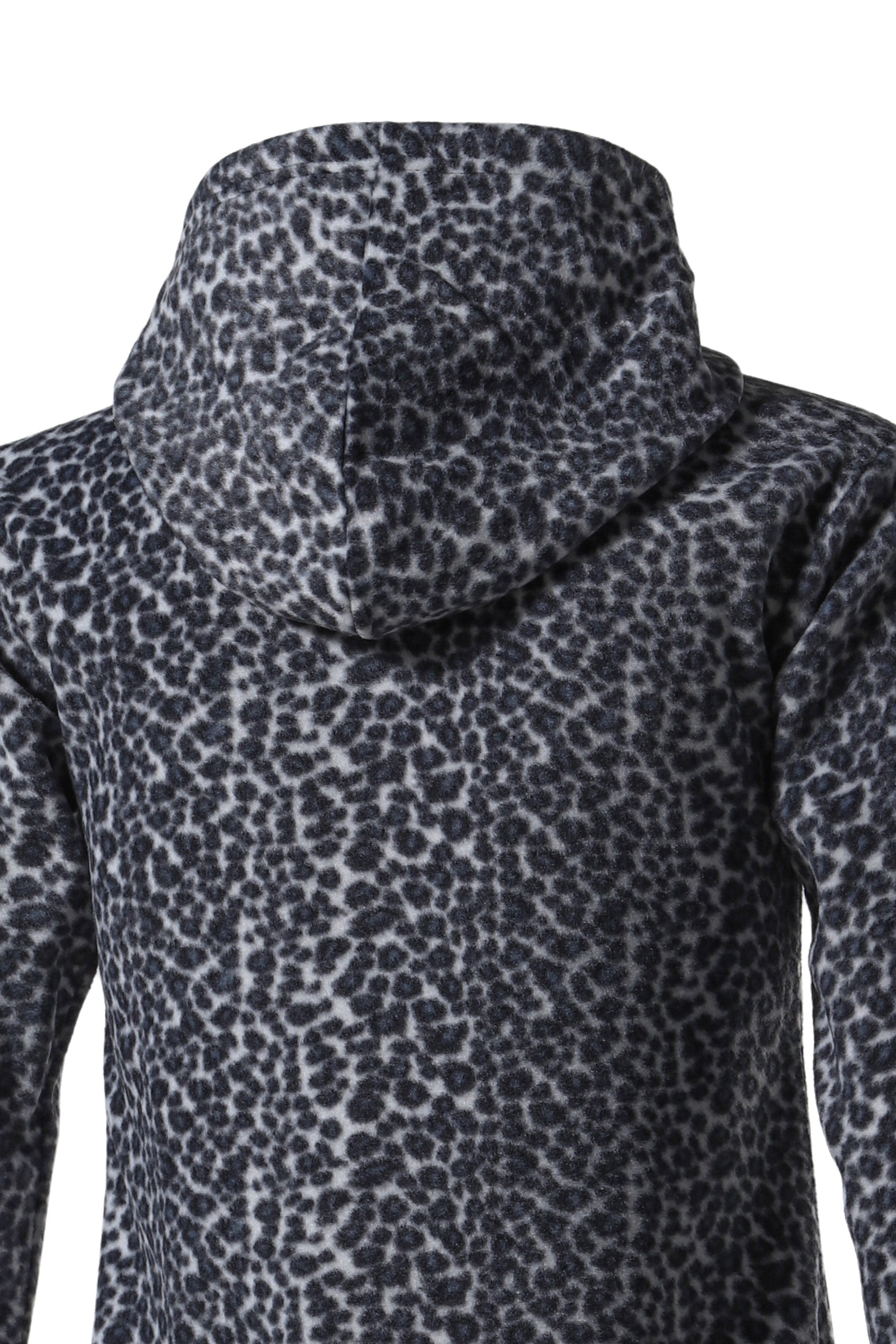 LEOPARD FLEECE HOODIE GREY / GRY LEOPARD