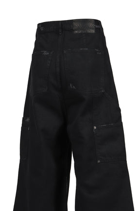 DISTRESSED WIDE JEANS / BLACK 
