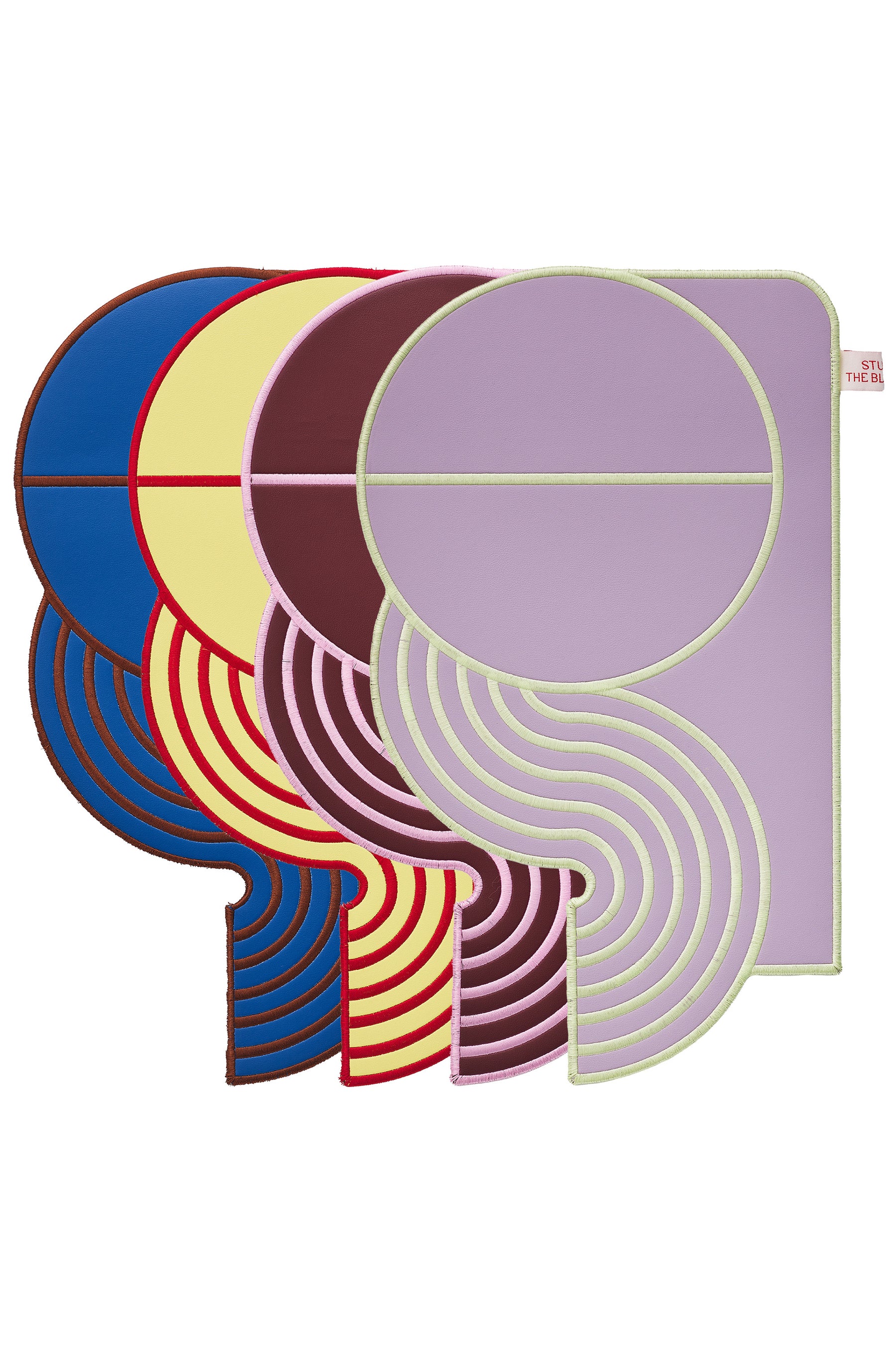 WAVY SPLIT LEATHER PLACEMATS - SET OF 4 / MULTI