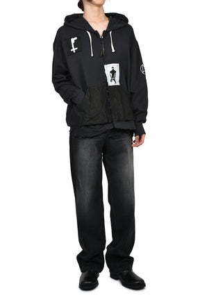 BOOTLEG ZIP UP HOODIE / BLK
