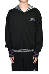 BLACK BUBBLE HOODIE ZIP-UP / BLK