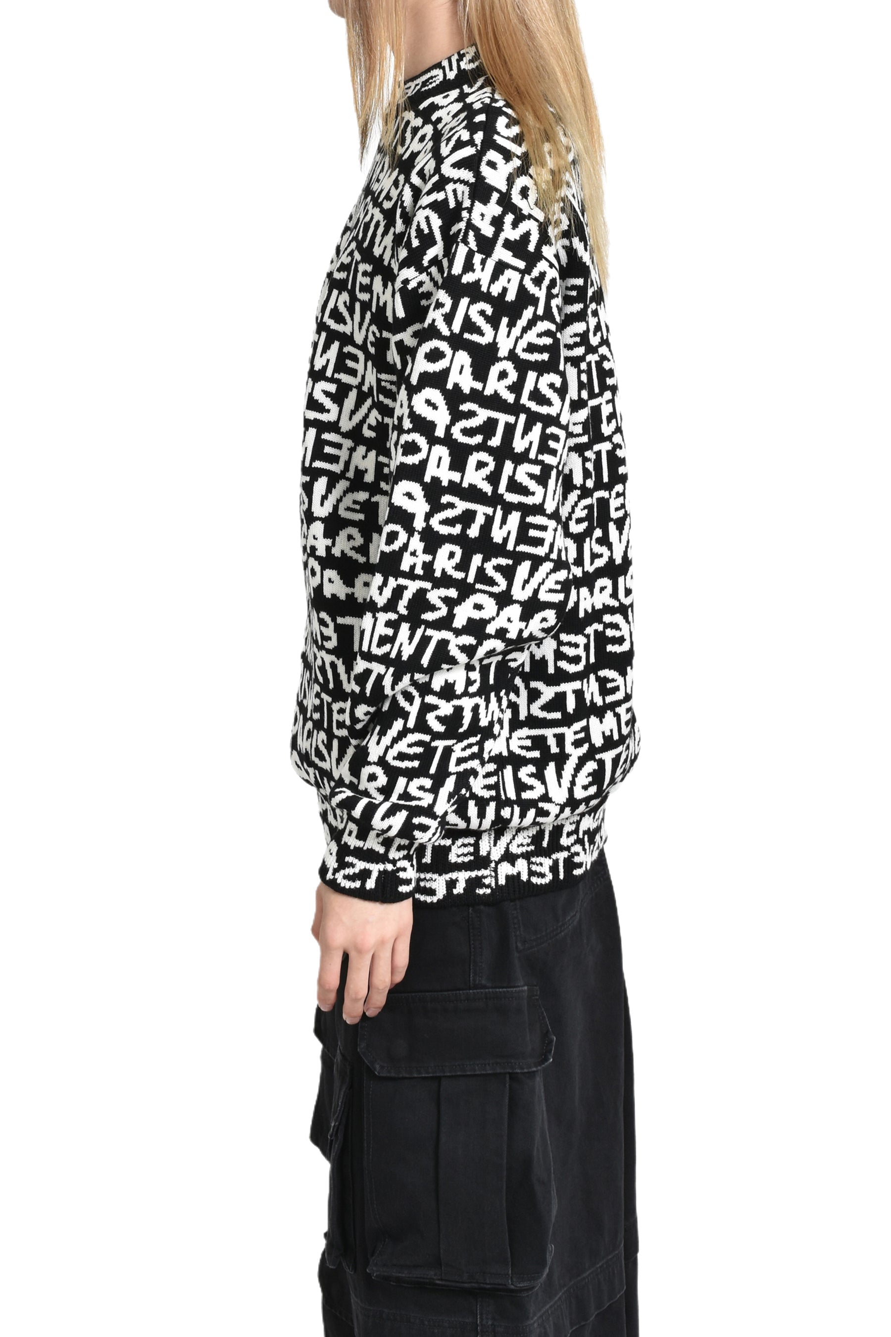 VETEMENTS PARIS MONOGRAM SWEATER / BLK WHT