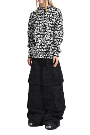 VETEMENTS PARIS MONOGRAM SWEATER / BLK WHT