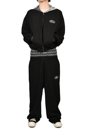 BLACK BUBBLE HOODIE ZIP-UP / BLK