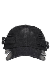 QUILTED DENIM CUT CAP / GRY