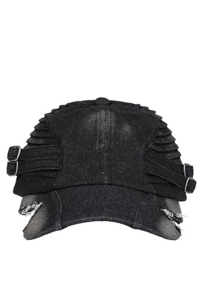 QUILTED DENIM CUT CAP / GRY