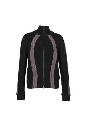 DOUBLE ZIP KNIT / BLACK
