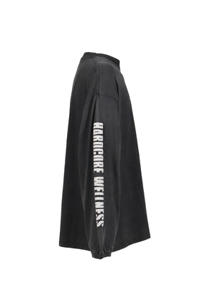 HARDCORE WELLNESS'' OVERSIZED LONGSLEEVE / BLK