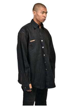 BIG CANVAS SHIRT / BLK