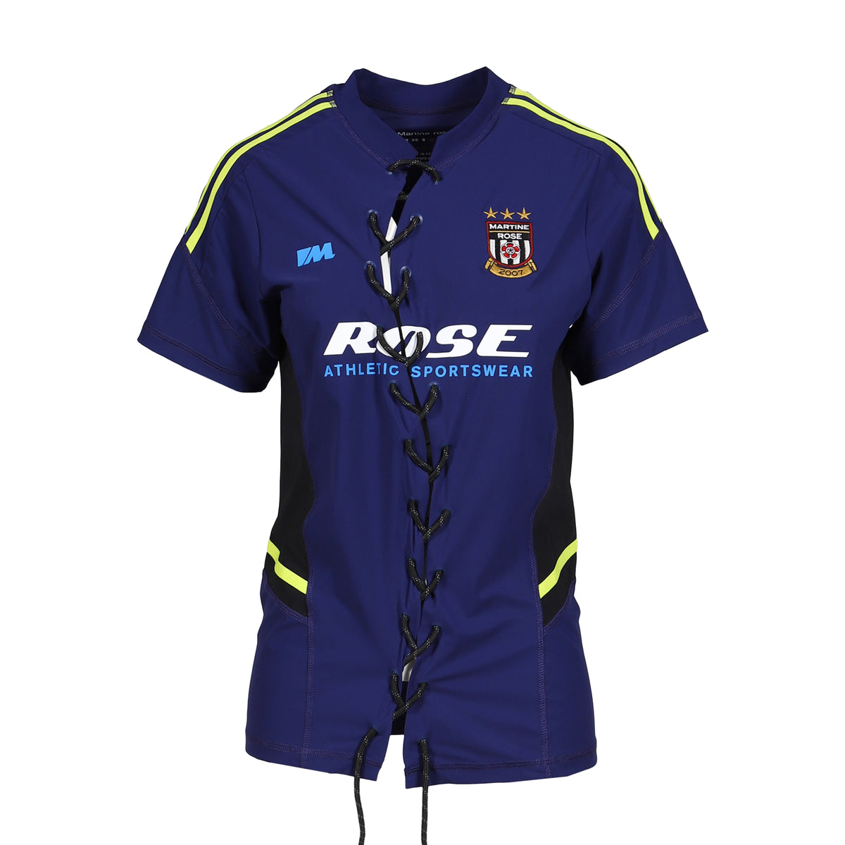 Martine Rose SS26 WOMENS LACE UP FOOTBALL TOP / BLU NVY BLU - NUBIAN