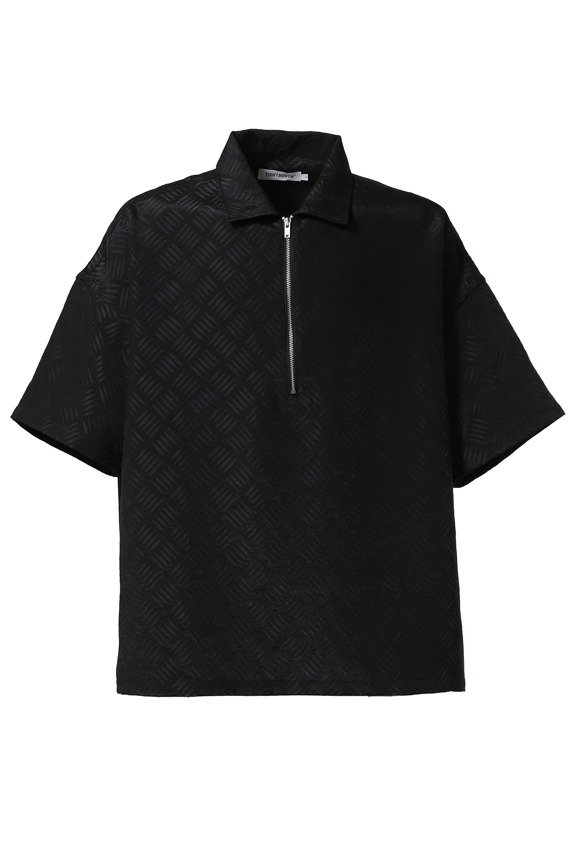 TIGHTBOOTH タイトブース SS24 CHECKER PLAT E HALF ZIP SHIRT / BLK 