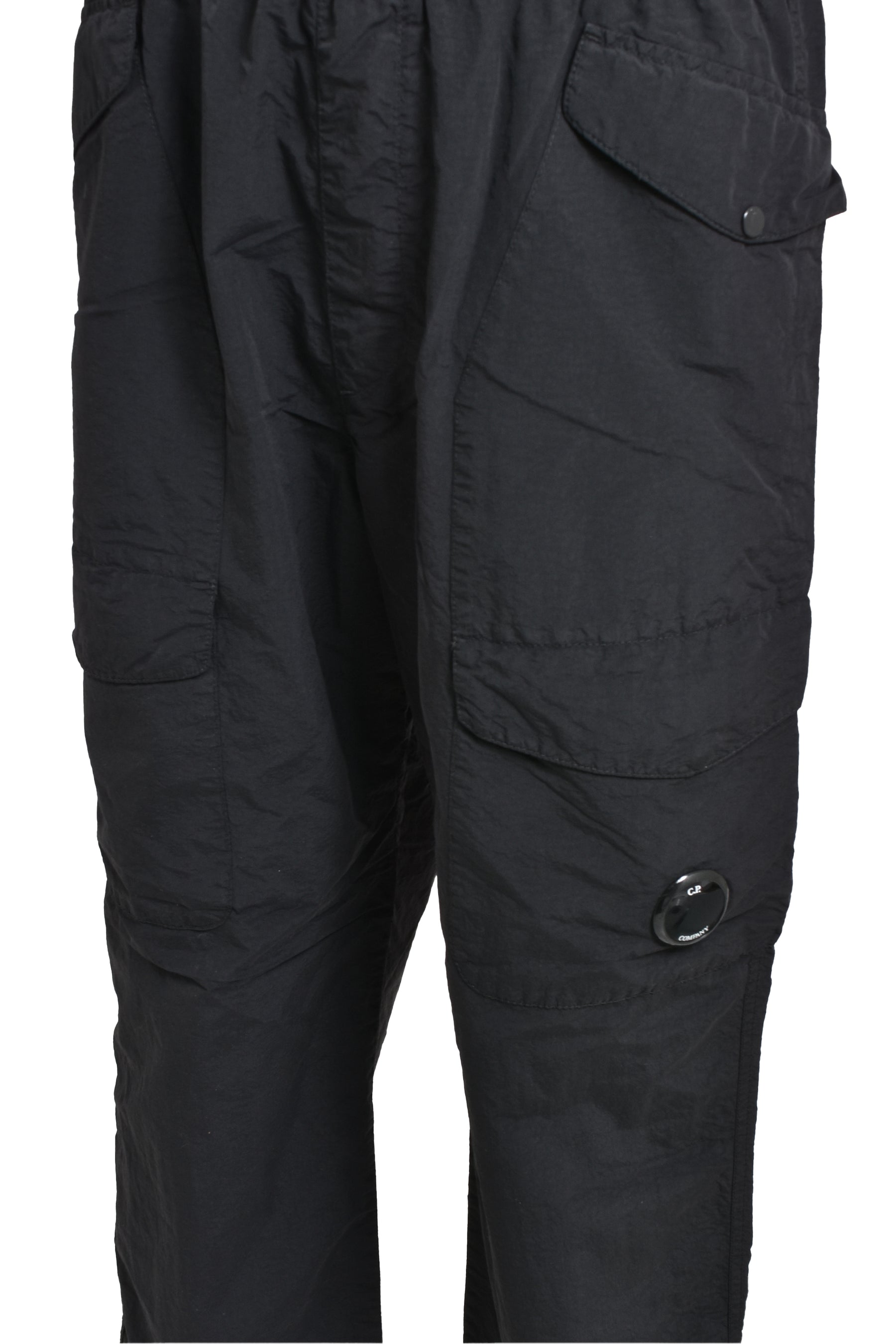 FLATT NYLON LOOSE UTILITY PANTS / BLK 999