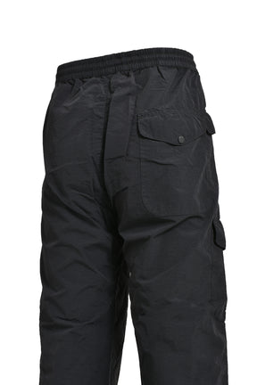 FLATT NYLON LOOSE UTILITY PANTS / BLK 999