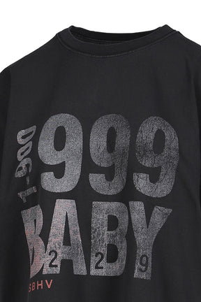 999 BABY T-SHIRT UNISEX / WASHED BLK