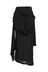 SIGNATURE DRAPING SKIRT / BLK