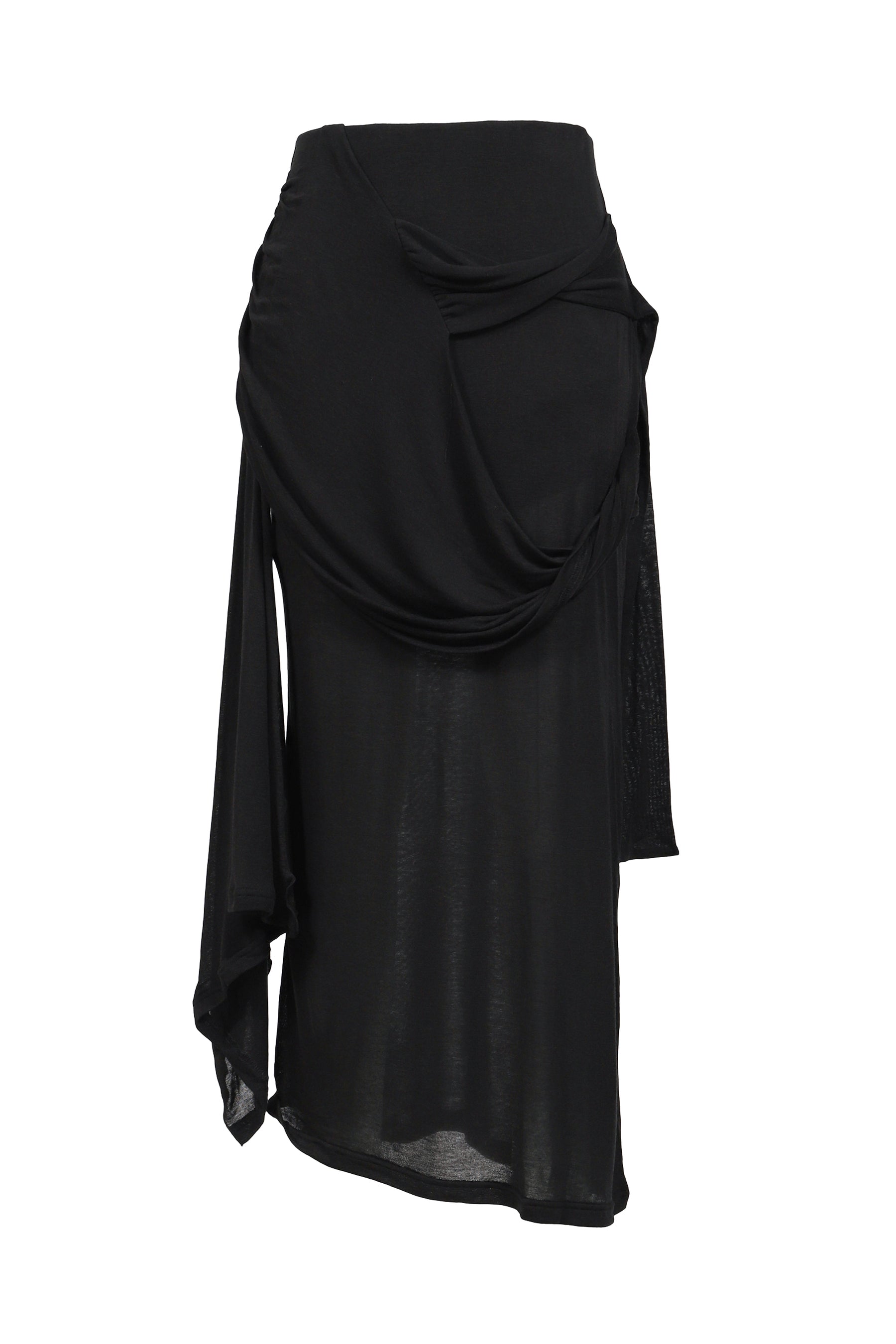 SIGNATURE DRAPING SKIRT / BLK