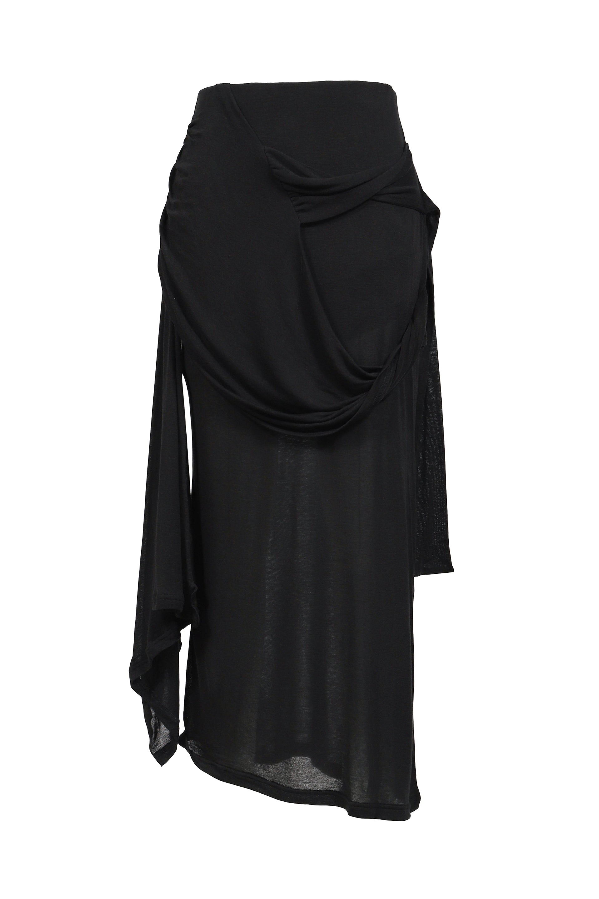 SIGNATURE DRAPING SKIRT / BLK