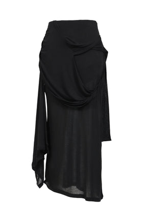 SIGNATURE DRAPING SKIRT / BLK