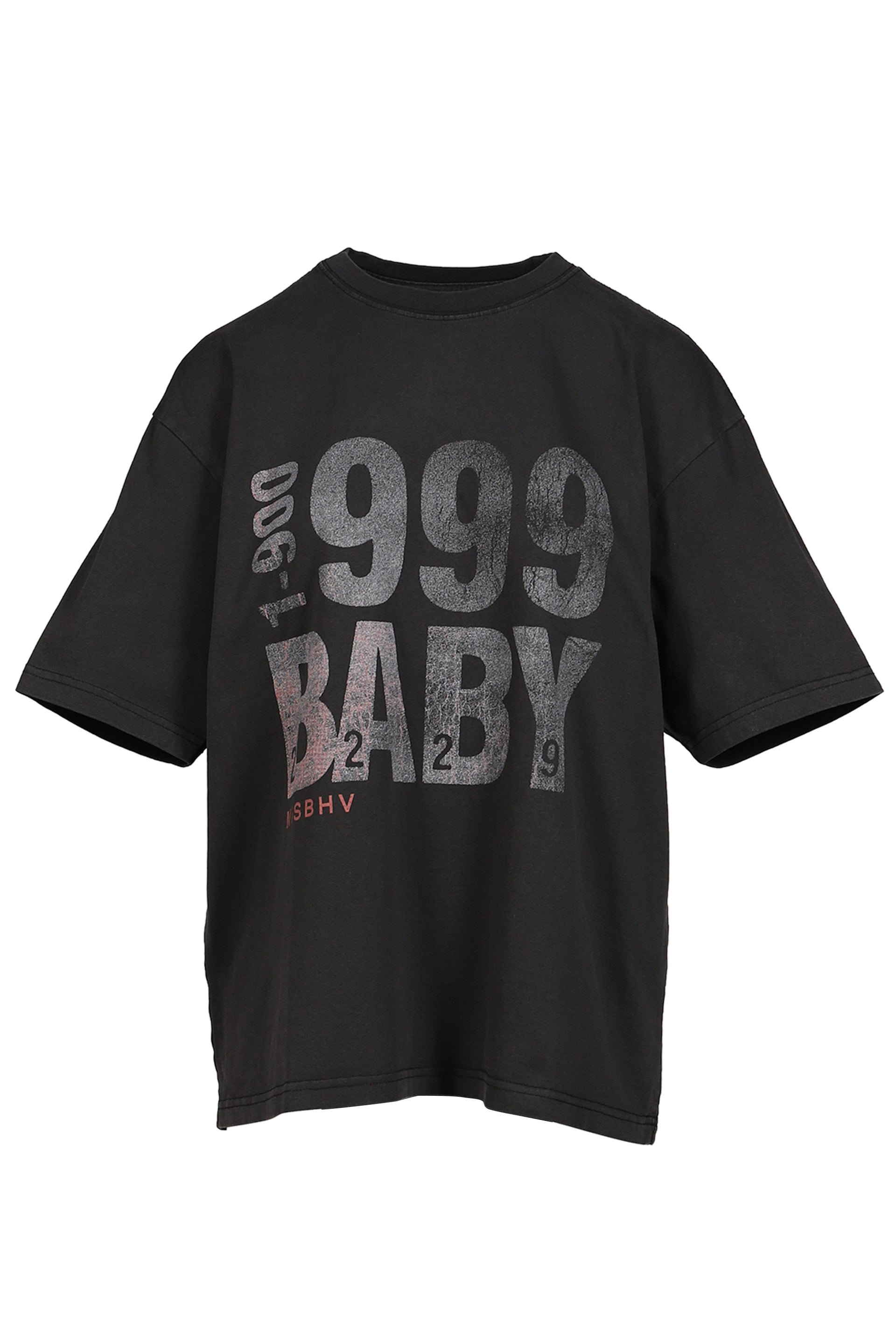 999 BABY T-SHIRT UNISEX / WASHED BLK
