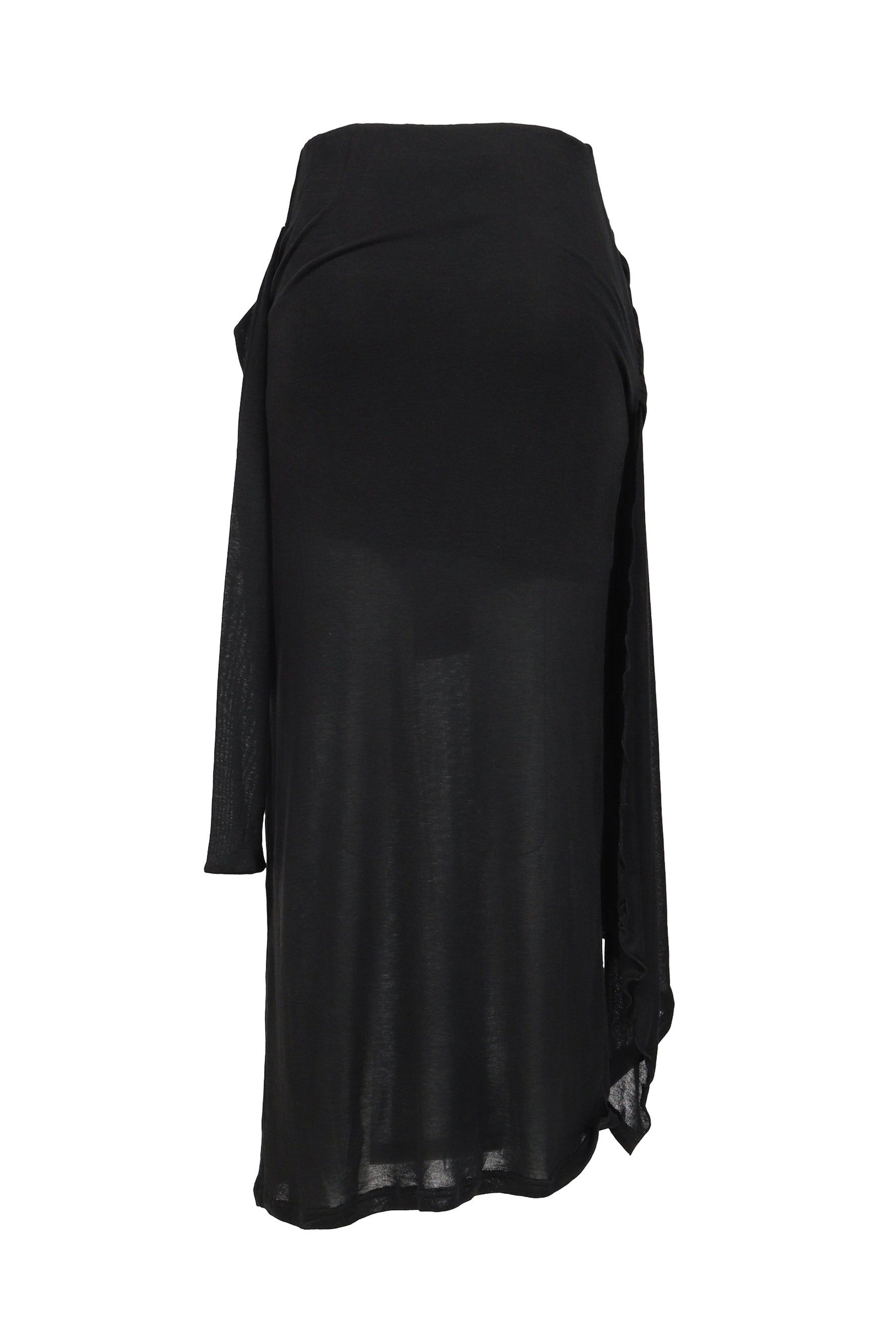 SIGNATURE DRAPING SKIRT / BLK