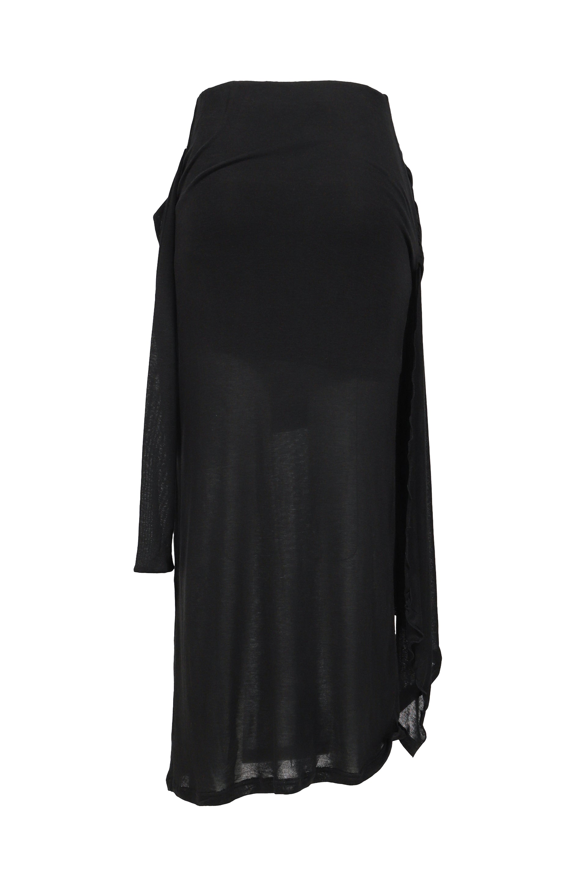 SIGNATURE DRAPING SKIRT / BLK